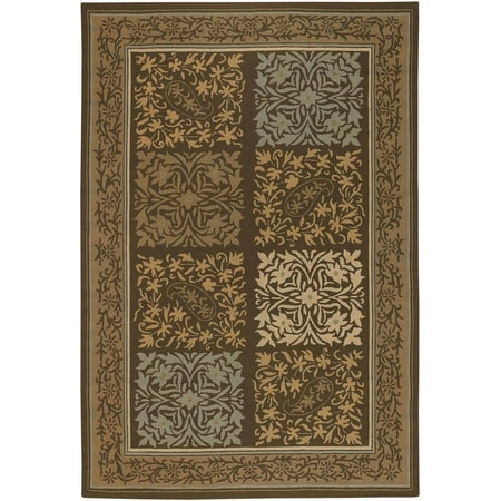 Couristan Covington Floral Paisley Rug In Neutrals-Blue - (3 Foot 6 Inch x 5 Foot 6 Inch)
