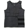 thumbnail image 1 of Man Waist Trainer Zipper Workout Sweat Sauna Tummy Control Adjustable Belt Body Shaper Vest for Walk Ride Run Body Building Black L, 1 of 14
