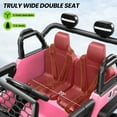 thumbnail image 4 of Funcid 24V Ride on Car with Remote Control & 2 Seater, 2WD/4WD Switchable Powered Ride on Toys for Boys, Girls, 4 x 100W Kids Ride on Truck, Colorful LED Lights, Bluetooth, MP3, USB, 6MPH, Pink, 4 of 9