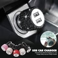 thumbnail image 2 of Bling-cargador USB para coche  adaptador rápido de doble puerto  5V  2.1A  rosa  decoración de coche  estilo de coche  accesorios de coche  Interior para mujer  nuevo, 2 of 7