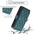 thumbnail image 7 of Furiet Argyle Wallet Case for Motorola Moto G 5G 2020 with Wrist/Shoulder Strap Card Slot Zipper Purse Luxury PU Leather Card Holder Stand Checkered Phone Cover for G5G 5 G G5 Women Girls Green, 7 of 7