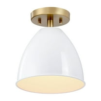 Designers Fountain Biba 8.25 inch 1-Light Brushed Gold Modern Semi Flush Mount Ceiling Light Ice Mist Metal Shades, D300M-SF-BG