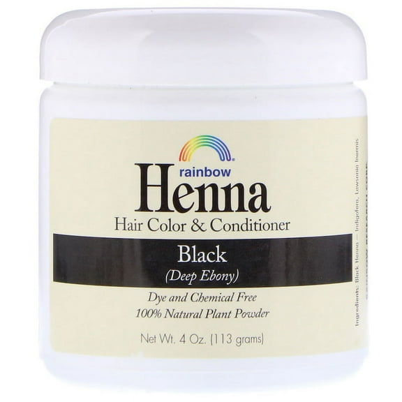Rainbow Research, Henna, Hair Color & Conditioner, Black (Deep Ebony), 4 oz (pack of 1)