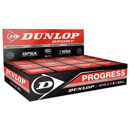 Dunlop Sports Progress Squash Ball, 12-Ball Box