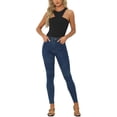 thumbnail image 2 of INSPIRAR CHIC Mono Sin Mangas para Top de Cuello Halter Asimétrico para Mujeres XS Negro, 2 of 6