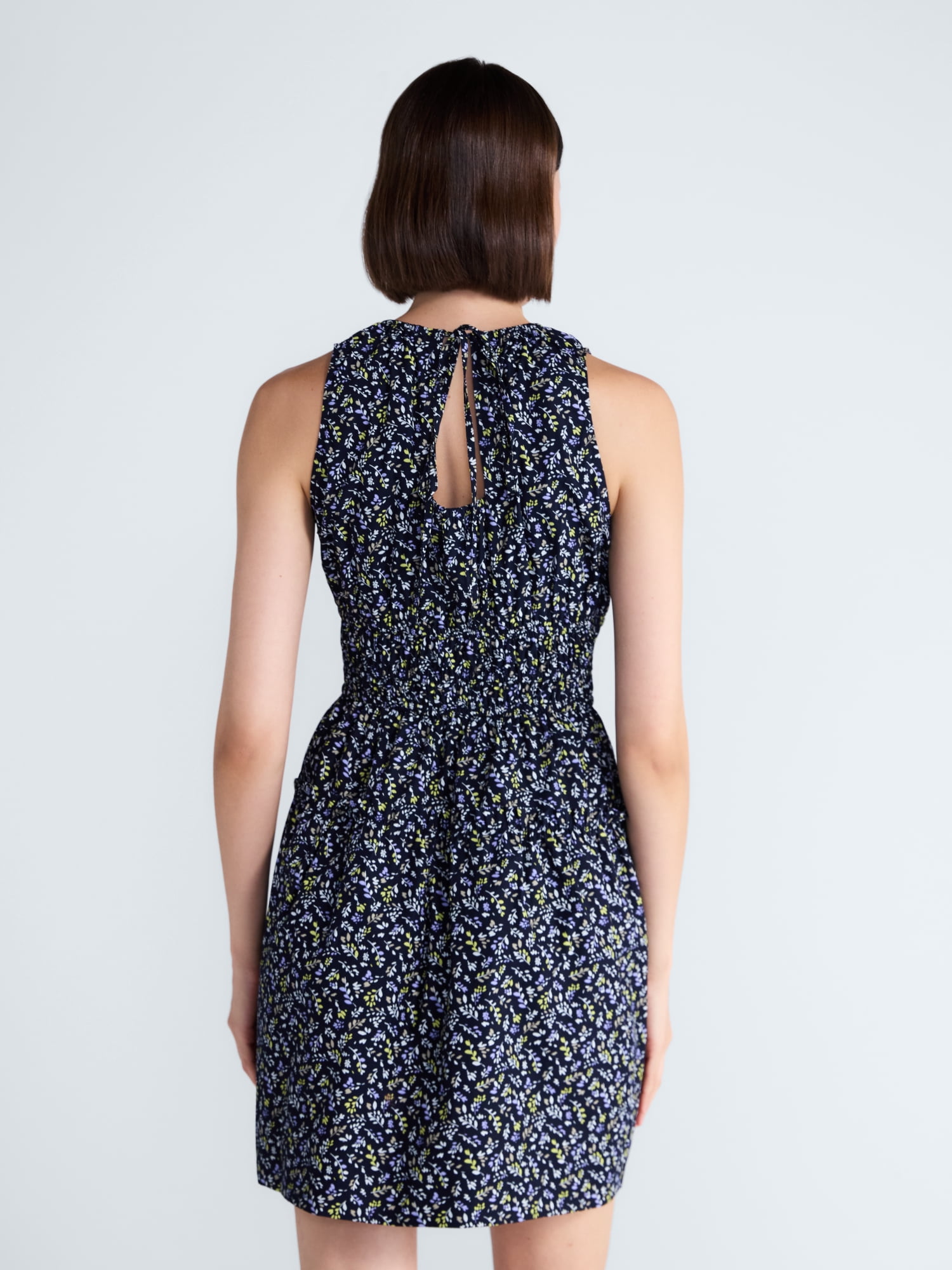 Free Assembly Women's Smocked Sleeveless Cotton Mini Dress, Sizes XS-XXL