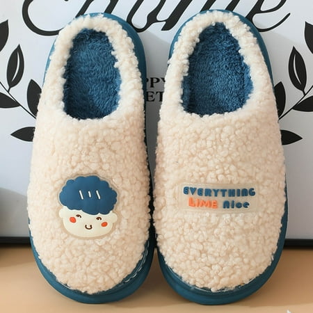 

Cathalem Mens Slippers Size 12 Wide Width Mens Couple Models Cotton Slipper Autumn Winter Relaxed Fit Memory Foam Men Slippers Navy 8