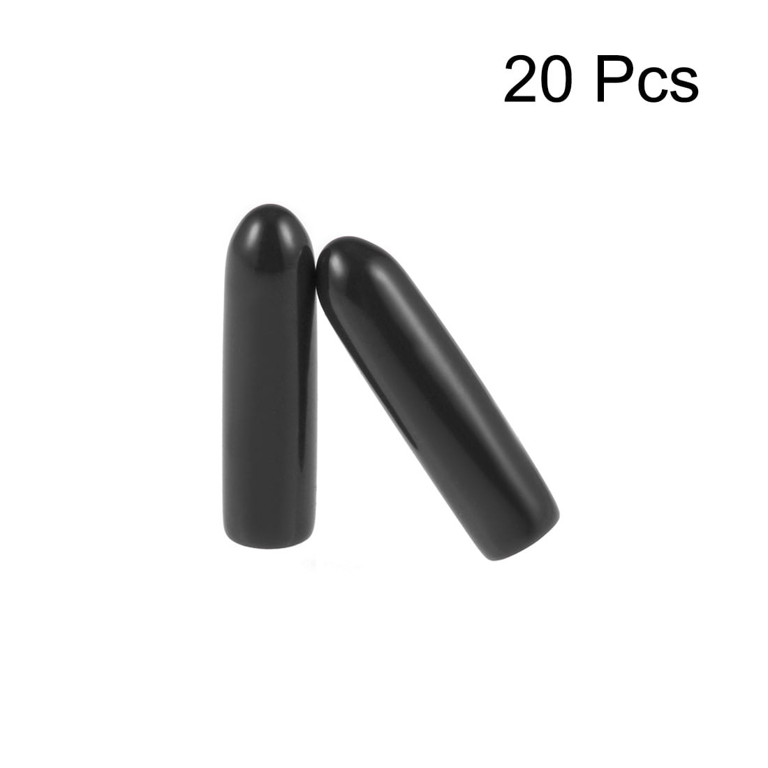 Unique Bargains 2mm ID 15mm Height Black Rubber End Caps Screw Thread Protectors 20 Pack