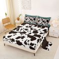 thumbnail image 2 of Homewish Boho Farm Cow Print Bed Sheets,Rustic Paisley Full Size Sheets,Teal,4-Piece,1 Flat Sheet, 1 Fitted Sheet and 2 Pillowcases, 2 of 6