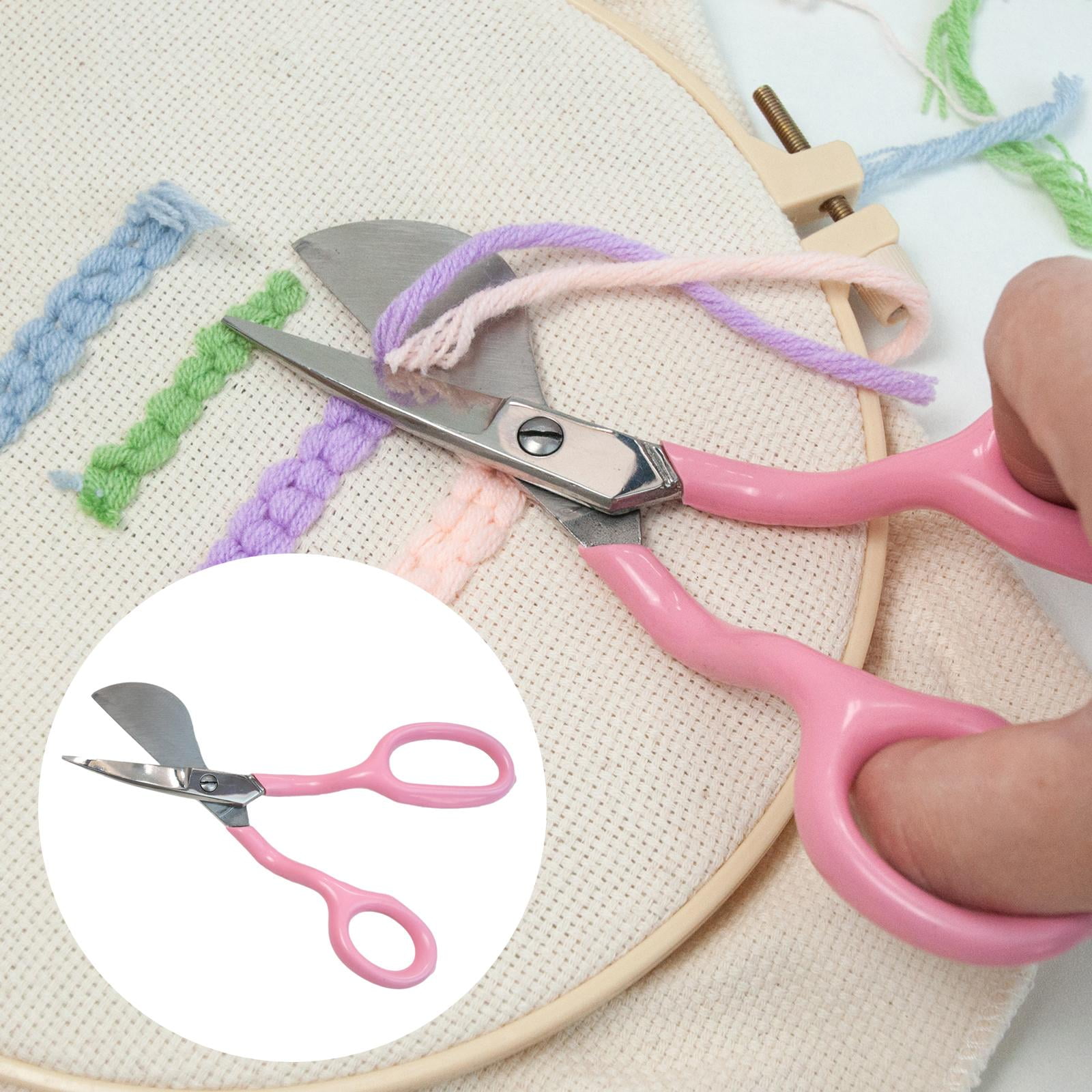 S SERENABLE 7 inch Duckbill Napping Shears Shears Steel Curved Heavy Duty Embroidery Scissors for Knitting Sewing Arts & Craft Handmade Stitching Sewing