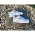thumbnail image 3 of Air Force 1 Custom White School Shoes Metallic Silver Drip Swooshes Mens Womens, 3 of 6