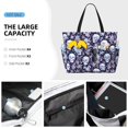thumbnail image 3 of Daiia Skull flower crystal Beach Travel Bag - Water-Resistant Beach Bag, Lightweight Tote with 7 Pockets for Women and Men - Gym,Pool,Camping,Reusable Grocery Bag, 3 of 7