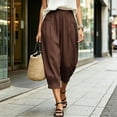 thumbnail image 5 of Tqyyweavej Harem Pants Women Elastic Waisted Comfy Balloon Pants Trousers Baggy Solid Color Capri Pants for Women with Pockets, 5 of 10
