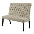thumbnail image 3 of Furniture of America Landon Transitional Fabric Tufted Bench in Beige, 3 of 4