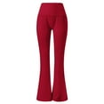 thumbnail image 5 of Womens Solid Sport Length Full Casual Pants Flare Leg High Waist Trousers Women's Pants Suit Casual Womens Pants Casual Petite Women's Pants Casual plus Size Dress Pants for Women Business Casual Long, 5 of 6