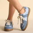thumbnail image 2 of Rokment Women's Vintage Low Top Fashion Sneakers Classic Retro Casual Walking Shoes Non Slip Comfortable Tennis Skate Trainners Blue Size 6, 2 of 8