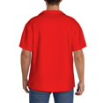 thumbnail image 5 of Wukai Red Men's Casual Short-Sleeve Button Down Shirt - Lightweight Summer Dress Shirt for Daily Wear-Large, 5 of 7