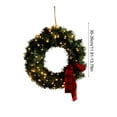 thumbnail image 3 of Adornos navideños de plástico con lazo para colgar, coronas de invierno para puerta de entrada, corona navideña grande, corona verde artificial para puerta de entrada, ventana, paredes, decoración nav, 3 of 6