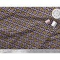 thumbnail image 3 of Soimoi Black Cotton Duck Fabric Geometric,Yellow & Purple Floral Damask Print Fabric by The Yard 44 Inch Wide, 3 of 3