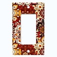 thumbnail image 5 of Metal Light Switch Plate Cover Colorful Black Red Mandala Flower Tile Pattern MDL027, 5 of 13