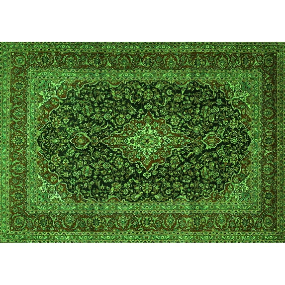 Ahgly Company Indoor Rectangle Persian Green Traditional Area Rugs, 2' x 5'