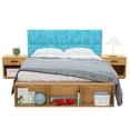 thumbnail image 3 of Jaxx Panelist Modern Padded Headboard - Set of 4 Textured Fun Faux Fur Panels - Twin/King, Maui Turquoise, 3 of 5