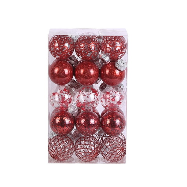 Moyic 30 unids/set bolas de Navidad ingredientes seguros textura de alta gama adornos reutilizables para árbol de Navidad Kits de decoración para fiestas Rojo