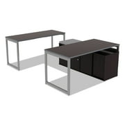 Reversible Laminate Table Top, Rectangular, 59 1/2w X 23 5/8d, Espresso/walnut