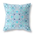 thumbnail image 6 of Amrita Sen Designs  20 x 20 in. Paisley Leaf Geo Broadcloth Indoor & Outdoor Zippered Pillow - Light Blue & Grey, 6 of 7