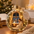 thumbnail image 3 of Feledorashia Lighted Christmas Ornament, Scripture Keepsake Ornament, Hanging Decor for Christmas Tree and Memorial Display, Clear Acrylic Globe with Printed Scene Hanging Cap and Soft Light, 3 of 7