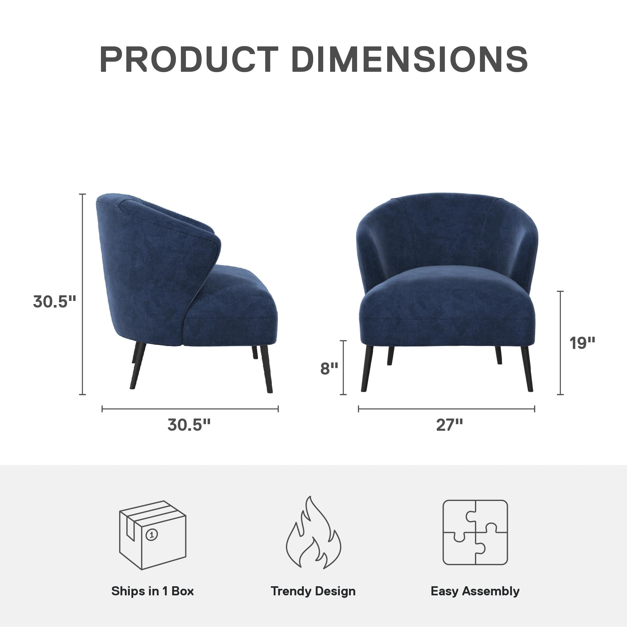 DHP Alice Upholstered Accent Chair, Navy Blue Looped Yarn