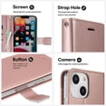 thumbnail image 2 of Extra Series Essential Leather Wallet Stand Case for iPhone 14 - Rose Gold, 2 of 5