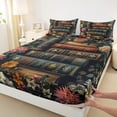 thumbnail image 3 of Manfei Western Books Teens Full Size Sheets, Farmhouse Groovy Daisy Bed Sheets, Oil Printing Artwork Sheet Sets, Luxury Bedroom Decor, 4 Pieces, 3 of 7