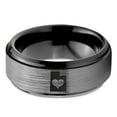 thumbnail image 2 of Tungsten Utah The Beehive State Heart Band Ring 8mm Men Women Comfort Fit Black Step Bevel Edge Brushed Gray Polished, 2 of 4