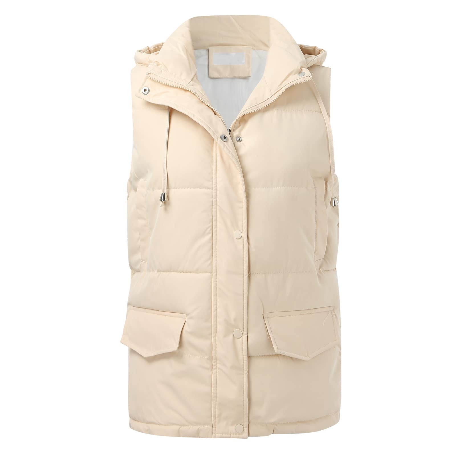 Brnmxoke Puffer Vest for Women Cold Weather,Womens Long Puffer Vest Women's Down Coats & Jackets Winter Coats Sleeveless Warm Zip Up Jacket Best Outerwear