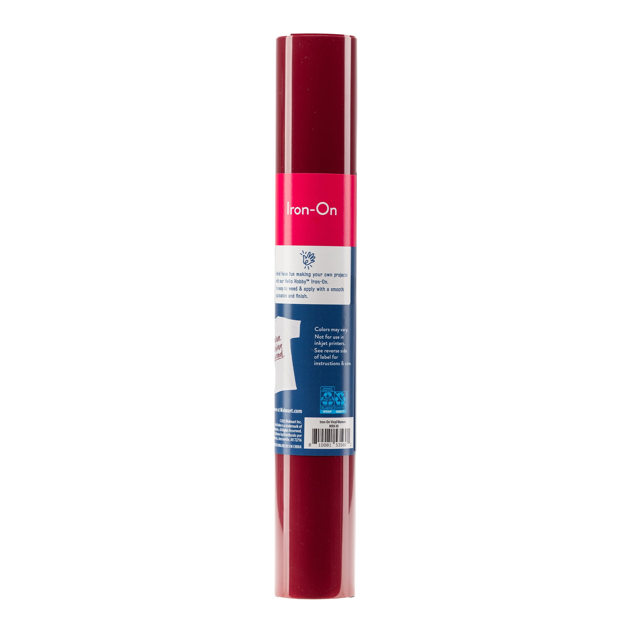 (3 pack) Hello Hobby 12" x 2' Maroon Iron-On Craft Vinyl Roll
