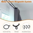 thumbnail image 2 of Uxcell 20-Pack Anillo de Cortina con Ojal 1.25 Pulgadas ID Se Ajusta a Varilla de Cortina de Hasta 1 Pulgada Anillos de Drapería de Metal Negro, 2 of 7
