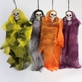 thumbnail image 1 of 4pc Halloween Hang Scary Skull Doll Funny Mischievous Prop Skeleton Decor, 1 of 8