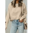 thumbnail image 2 of Women's Parchment Split Cuff Drop Shoulder Knit Sweater | [ZhiHiMeRi] | (US 20-22)2XL, 2 of 12