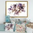 thumbnail image 3 of Designart 'Purple Retro Flowers With Brown Leaves On White' Traditional Framed Art Print, 3 of 4