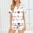 thumbnail image 2 of Tnhcen Women's 2 Piece Pajama Set Valentine's Day Graphic Sleepwear Matching Pjs Sets Button Up Shirt with Lounge Shorts Set S-2XL, 2 of 8