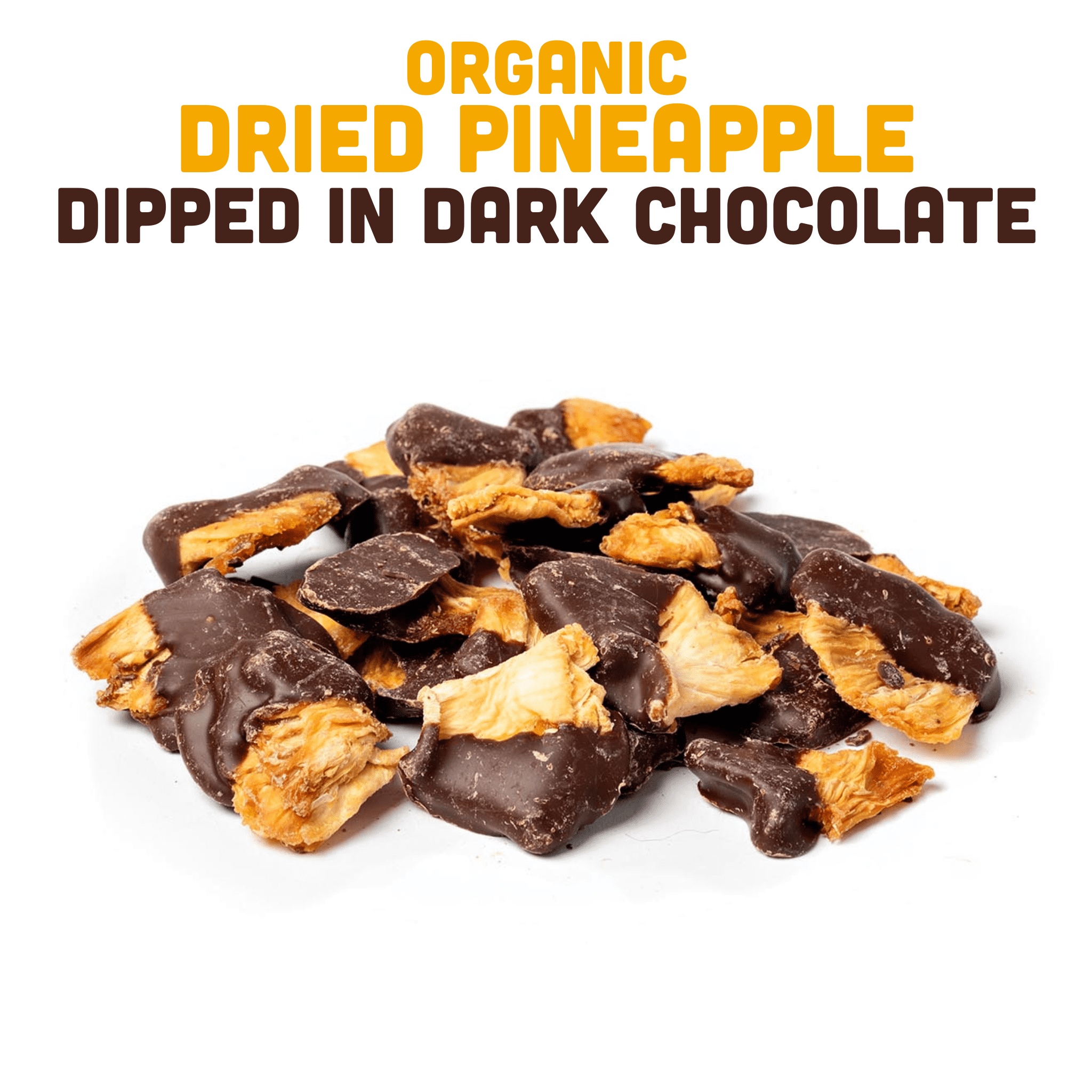 (Pack of 6), Mavuno Harvest Organic Dried Pineapple Dipped in Dark Chocolate, 3 oz