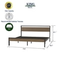 thumbnail image 6 of Ceres Metal Bed, Black with Walnut Wood Headboard&Footboard, Queen,83.1*61.6*40.1 in, 6 of 10