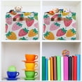 thumbnail image 6 of Cute Colorful Strawberry Storage Bins with Handle Fabric Organizer Basket Foldable Box 1 Pack 14.2x10.2x8.3, 6 of 8