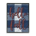 thumbnail image 2 of Stupell Industries Hello Fall Greeting Bold Typography Checker Blue Plaid Graphic Art Gray Framed Art Print Wall Art, 11x14, by Daphne Polselli, 2 of 5