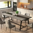 thumbnail image 6 of Tribesigns Dining Table for 8 People, Rectangular 70.9 inch Wood Kitchen Table with Metal Frame, Gray, 6 of 6