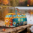thumbnail image 3 of Travel Duffle Bag For Women Men, Hippie Bus Travel Bag Quilted Duffel Bag Vintage Floral Duffle Bag Boho Weekender Bags Carry On Gym Bag Luggage Bag Overnight Tote Bag For Plane Sports Dance Medium, 3 of 7