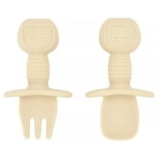 Newborn Food Grade Silicone Mini Fork Spoon Baby Panda Pattern Utensils Set Feeding Spoon Learn To Eat Children Tableware Set F