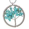 thumbnail image 3 of Turquesa Chips de la Colgante Cadena de abalorios Yuyangstore Collar del árbol de la vida, 3 of 8