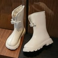 thumbnail image 6 of BOBOGOJP Girls Riding Boots Thick Soles Non Warm Comfortable Solid Color Bow Boots Beige for Size 12, 6 of 6